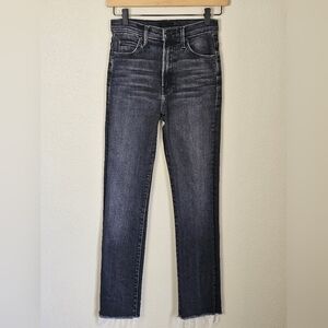 MOTHER High Waisted Rascal Ankle Snippet Jeans in Thunder Road Wash